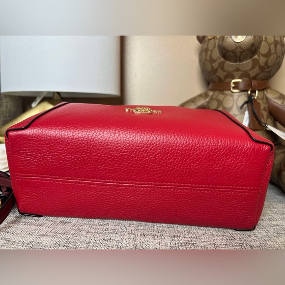 $179(NWT)Coach Kacey Satchel Color-block  Crossbody. Apple Red Color - Picture 5 of 7